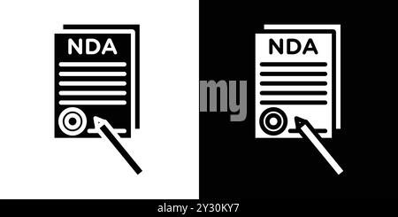 NDA icon vector logo set collection or bundle pack group Stock Vector