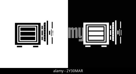 Open safe icon vector logo set collection or bundle pack group Stock Vector