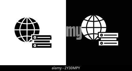 Web server icon vector logo set collection or bundle pack group Stock Vector