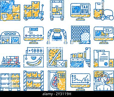 Wholesale concept illustration, linear icons, line signs set, vector ...