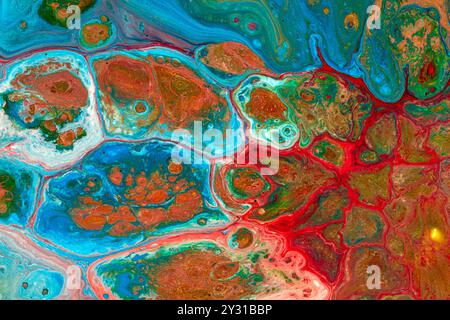 Watery marbled texture illustration with organic and multi-colored cell look perfect for backgrounds and textures Stock Photo