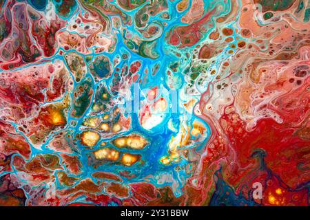 Watery marbled texture illustration with organic and multi-colored cell look perfect for backgrounds and textures Stock Photo