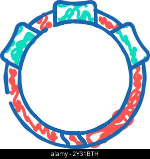 collar with gps tracker for cat icon color illustration Stock Vector ...
