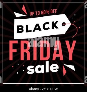 happy black friday illustration in flat style design Stock Vector