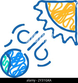 earth temperature doodle icon hand drawn illustration Stock Vector ...