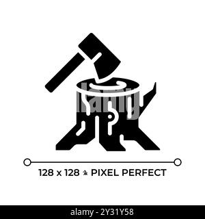 Deforestation black glyph icon Stock Vector