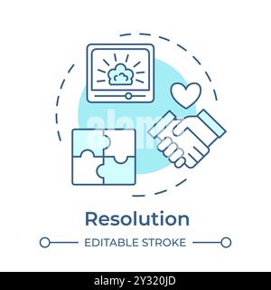 Narrative conflict resolution multi color concept icon Stock Vector