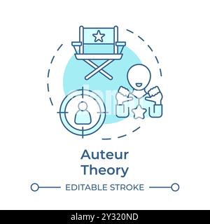 Auteur theory multi color concept icon Stock Vector