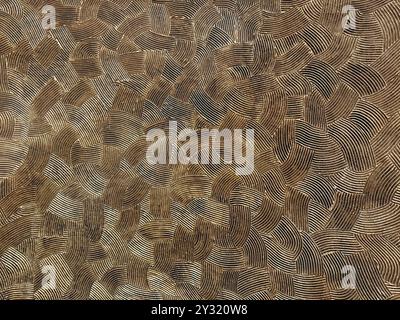 Texturized washed paint in brown and gold color. Fingerprint pattern, seamless, no people. Stock Photo
