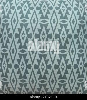 Ethnic accent pillow seamless texture in light blue teal color. Stock Photo