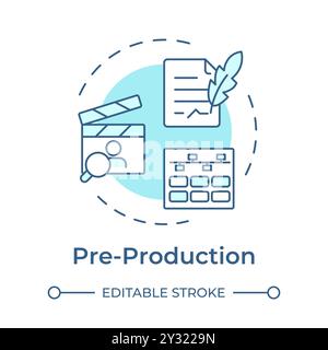 Film pre-production multi color concept icon Stock Vector
