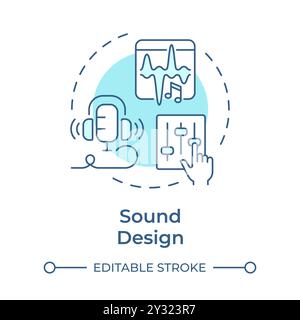 Sound design multi color concept icon Stock Vector