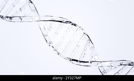 Dna. Nucleic acid double helix. Abstract glass. Isolated. 3d illustration. Stock Photo