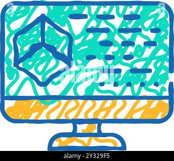 Programming Robot doodle icon hand drawn illustration Stock Vector ...