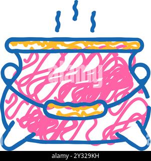 boiling potion in tank icon doodle illustration Stock Vector