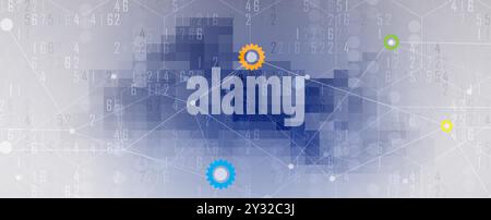 How cloud technology is enabling artificial intelligence and machine learning to solve complex challenges in real-time applications Stock Vector