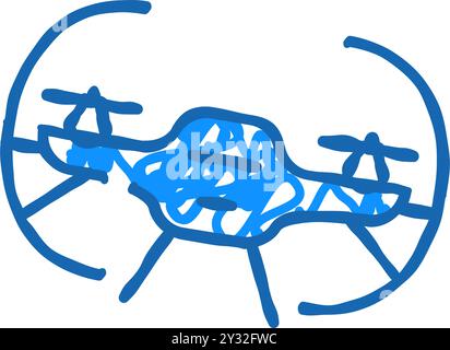 quadcopter flying toy icon doodle illustration Stock Vector