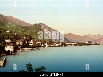 Menaggio, Gesamtansicht, Comer See, Italien / general view, Lake Como, Italy, Historisch, digital restaurierte Reproduktion von einer Vorlage aus dem Stock Photo