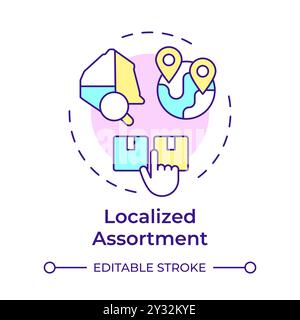 Localized assortment multi color concept icon Stock Vector