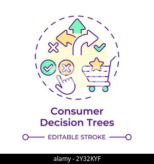Consumer decision trees multi color concept icon Stock Vector