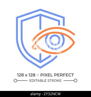 Eye protection two color line icon Stock Vector