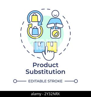Product substitution multi color concept icon Stock Vector