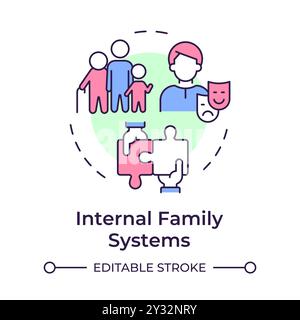 Internal family systems multi color concept icon Stock Vector