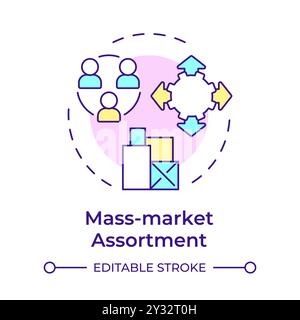 Mass market assortment multi color concept icon Stock Vector