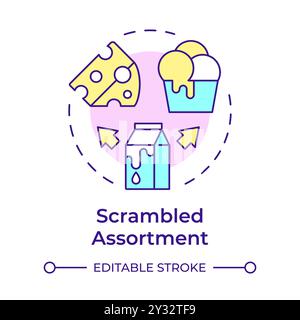 Scrambled assortment multi color concept icon Stock Vector