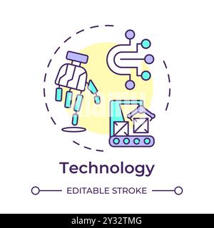 Technology multi color concept icon Stock Vector