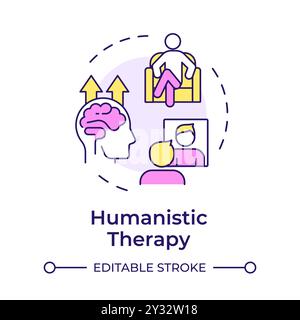 Humanistic therapy multi color concept icon Stock Vector