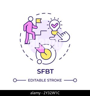 SFBT multi color concept icon Stock Vector