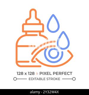 Eye drop two color line icon Stock Vector