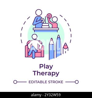 Play therapy multi color concept icon Stock Vector