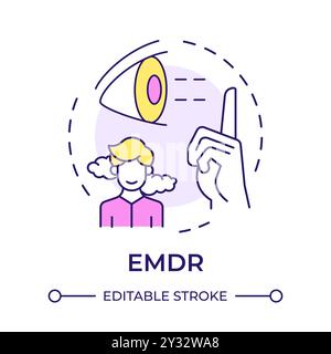EMDR multi color concept icon Stock Vector