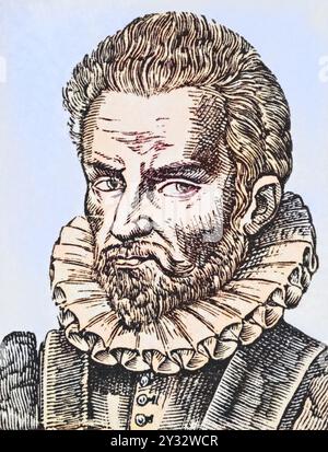 Robert Garnier, 1544 -1590. Französischer Tragödiendichter. Aus „Science and Literature in The Middle Ages“ von Paul Lacroix, veröffentlicht in London 1878, Historisch, digital restaurierte Reproduktion von einer Vorlage aus dem 19. Jahrhundert, Record date not stated Stock Photo