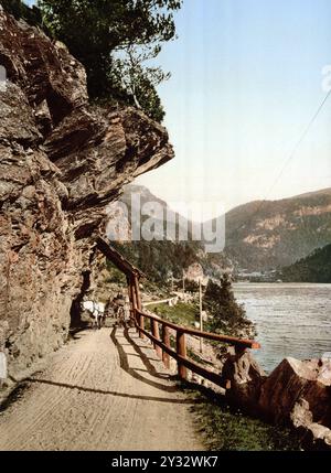 Die Straße von Eide nach Voss, Hardangerfjord, Norwegen, Ansicht aus 1885, Historisch, digital restaurierte Reproduktion von einer Vorlage aus dem 19. Stock Photo