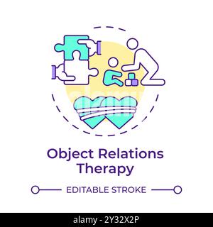 Object relations therapy multi color concept icon Stock Vector
