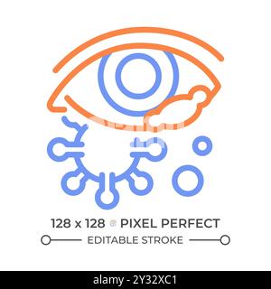 Eye infection two color line icon Stock Vector