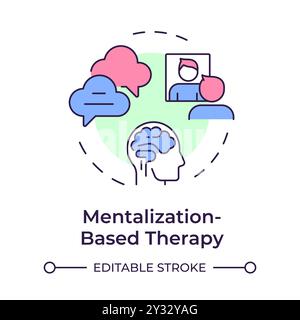 Mentalization-based therapy multi color concept icon Stock Vector