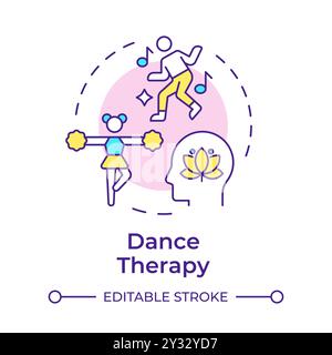 Dance therapy multi color concept icon Stock Vector