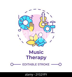 Music therapy multi color concept icon Stock Vector