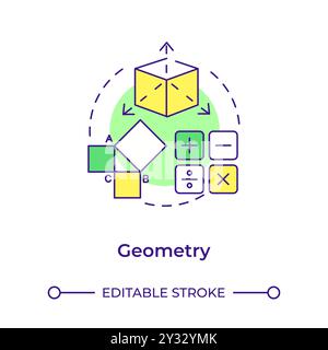 Geometry multi color concept icon Stock Vector