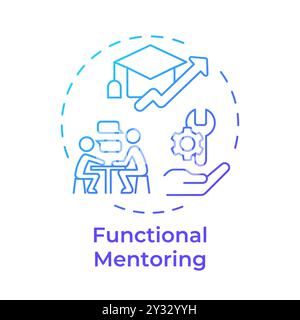 Functional mentoring blue gradient concept icon Stock Vector