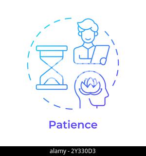 Patience blue gradient concept icon Stock Vector