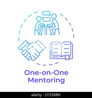 One-on-one mentoring blue gradient concept icon Stock Vector