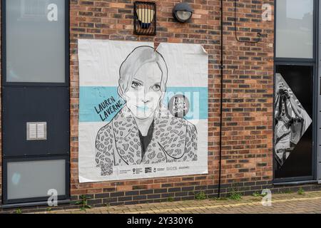 Rebel Women of Sunderland artwork featuring radio DJ and TV presenter Lauren Laverne - part of a series celebrating significant women from the UK city. Stock Photo