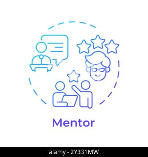 Mentor blue gradient concept icon Stock Vector
