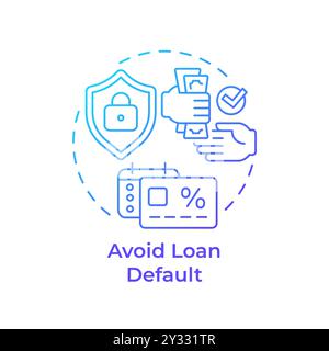 Avoid loan default blue gradient concept icon Stock Vector