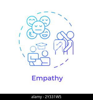 Empathy blue gradient concept icon Stock Vector